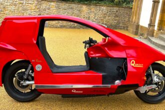 The rare Quasar motorbike car hybrid from 1980, one of just 21 built with a Suzuki GS 850 engine, heads to auction with estimates of £6,000 to £7,000 for collectors.
