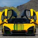A custom McLaren Senna GTR in Ayrton Senna’s iconic yellow and green livery is up for auction at £595,000, boasting 814hp, 210mph speed and just 543 miles.