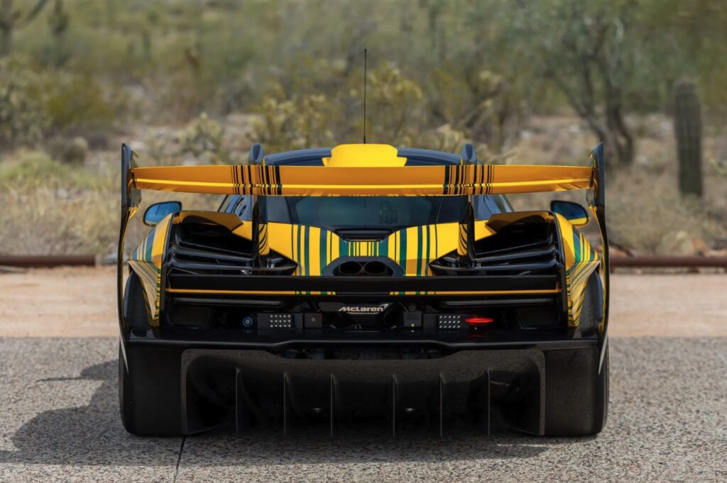 A custom McLaren Senna GTR in Ayrton Senna’s iconic yellow and green livery is up for auction at £595,000, boasting 814hp, 210mph speed and just 543 miles.