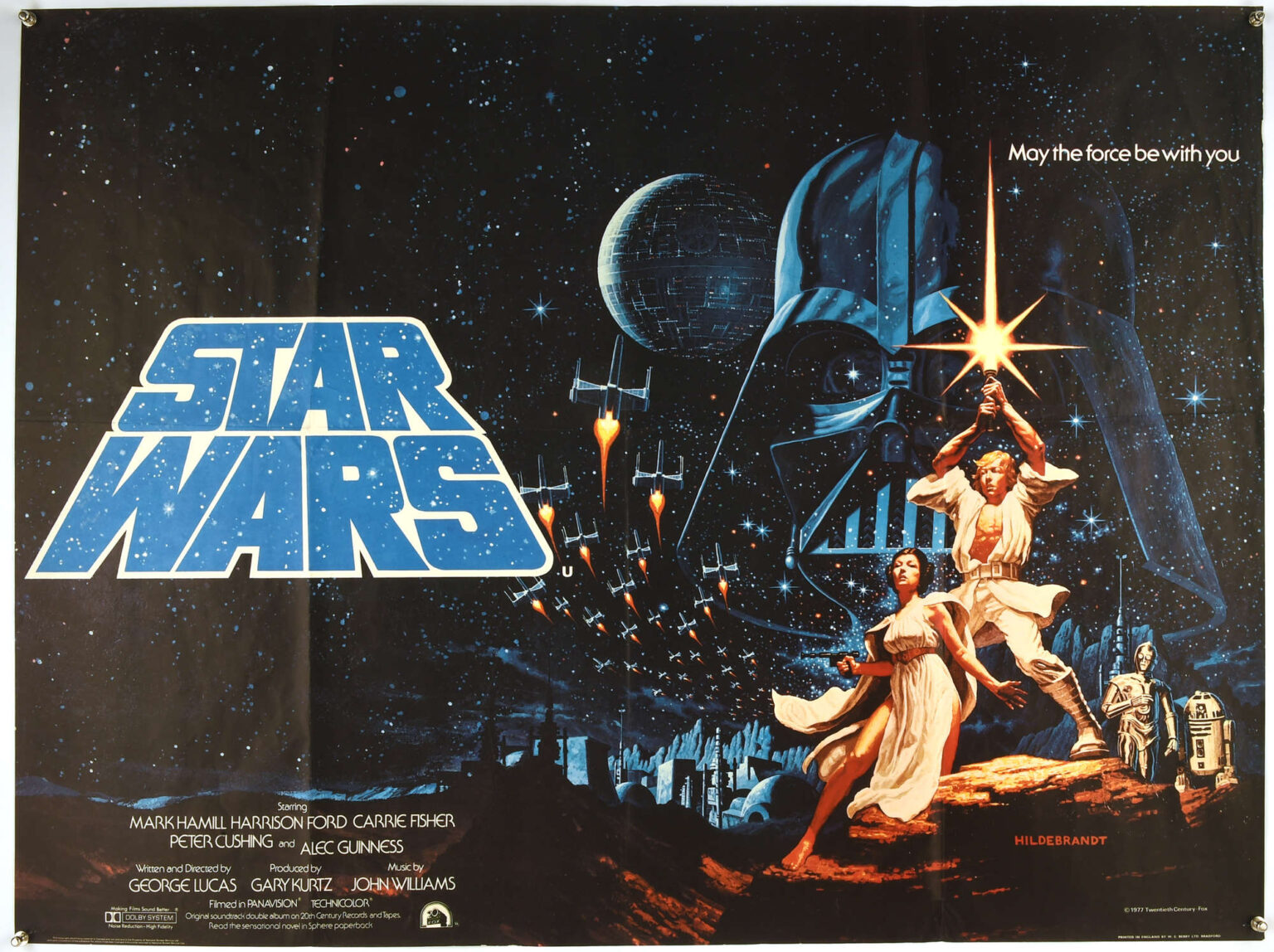 A rare 1977 Star Wars poster by the Hildebrandt brothers sold for £5,200 at auction, beating Bond and Hitchcock pieces, thanks to its limited pre-Oscar release design.