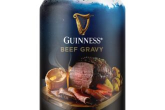 Guinness flavoured gravy in beef and chicken hits shelves at £2.50 a can with recyclable beer style packaging and a boozy twist that requires shoppers to show ID.