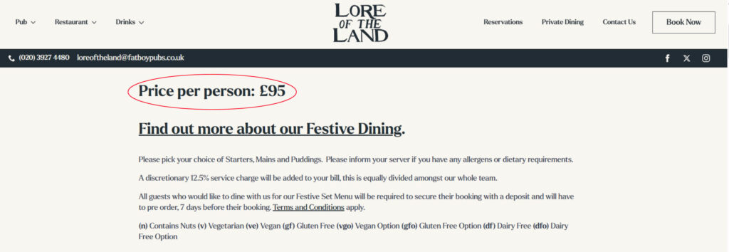 Guy Ritchie raises price of his posh pub’s festive menu to £95 a head with champagne extras pushing bills over £126. The six course spread skips turkey and Christmas pud.