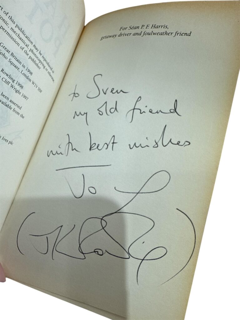 A rare set of Harry Potter books signed by JK Rowling and gifted to a babysitter are going up for auction in London with bids expected to reach up to £20,000.