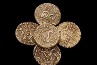 Amateur detectorist David McIntyre Haigh unearthed a hoard of Iron Age Corieltauvi gold coins near Whitwell, Derbyshire, with the rare find set to fetch around £5,000 at auction.
