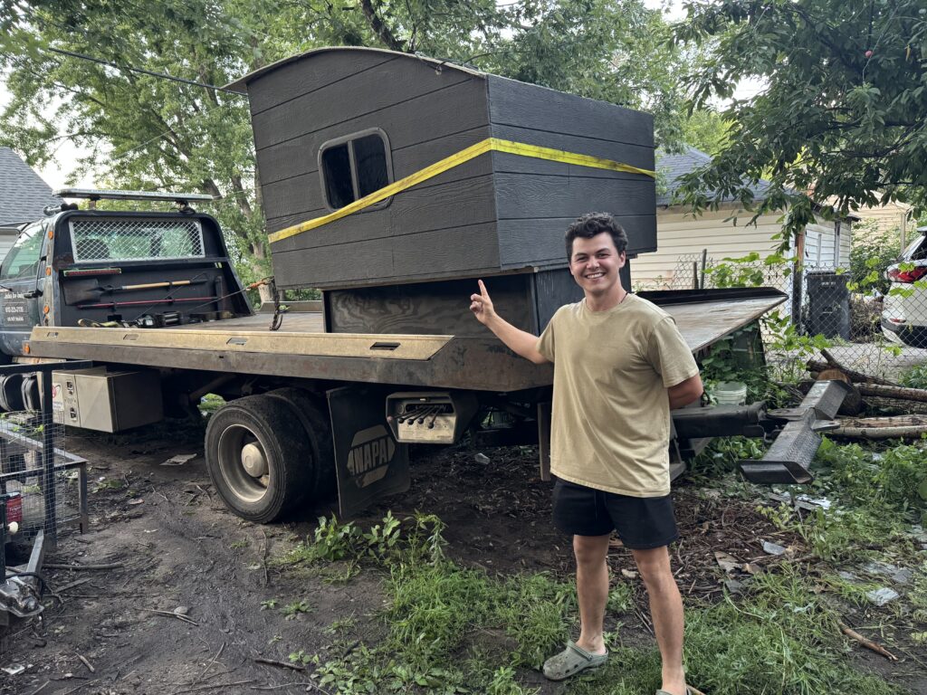 Seth, 21, built a tiny house on his truck for just £2,200 and now lives on the road with his dog Stella - sharing adventures, challenges and freedom with 449,000 followers.