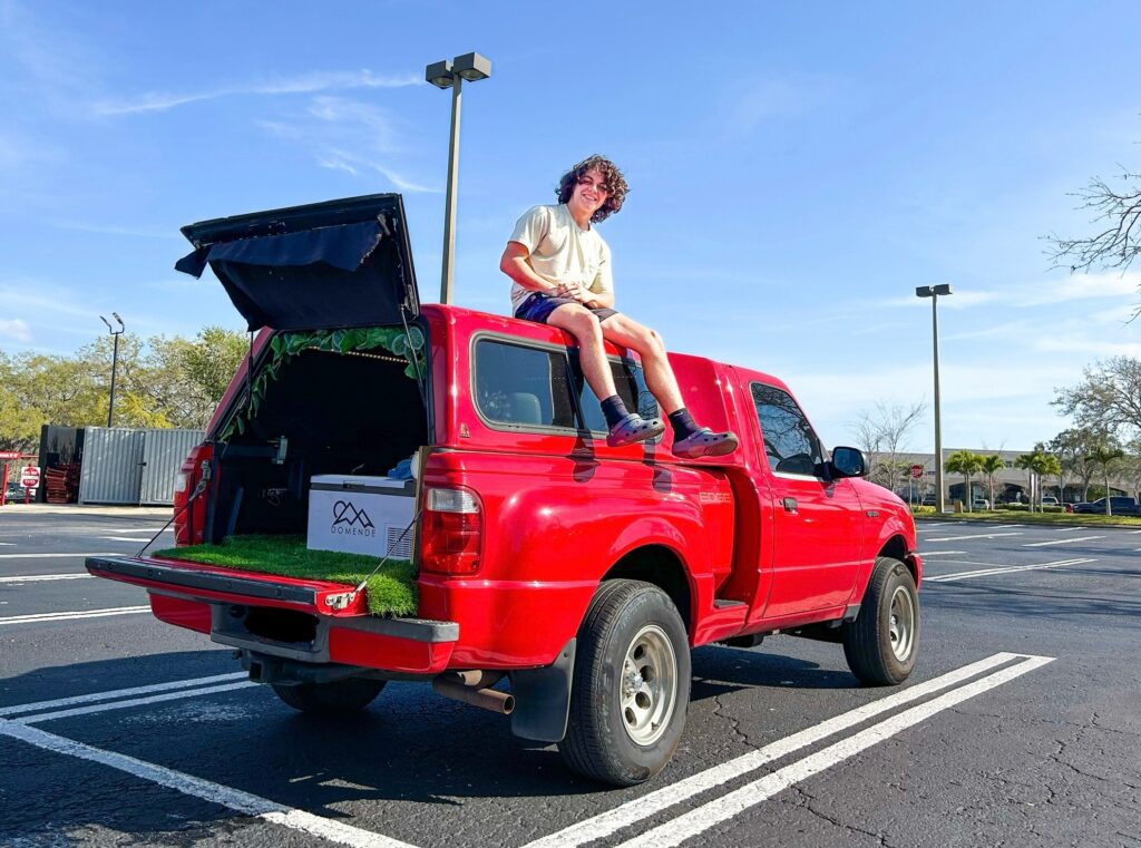 Seth, 21, built a tiny house on his truck for just £2,200 and now lives on the road with his dog Stella - sharing adventures, challenges and freedom with 449,000 followers.