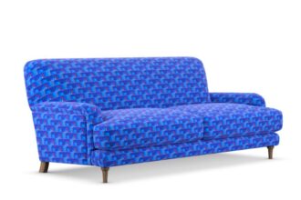 London Transport Museum is selling tube inspired furniture upholstered in iconic moquette fabrics with prices from £500 ottomans to a £3,200 Farringdon three seat sofa.