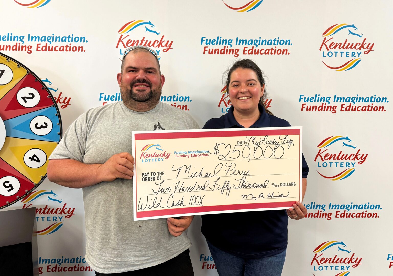 Kentucky man Michael Perry won \$250,000 on a scratch-off ticket and says his lottery secret is always buying two at a time, with plans to pay off his house and celebrate.