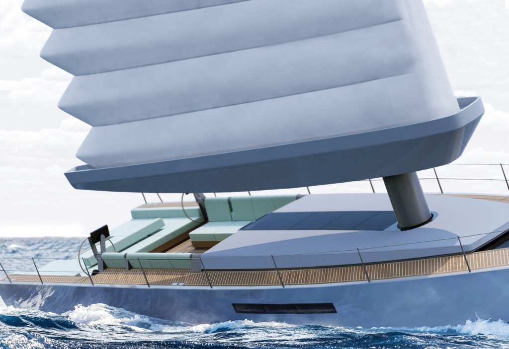 Michelin unveils AQUA, a 60-foot eco-friendly yacht with a retractable inflatable wingsail that cuts fuel use, blending luxury design with sustainable innovation.