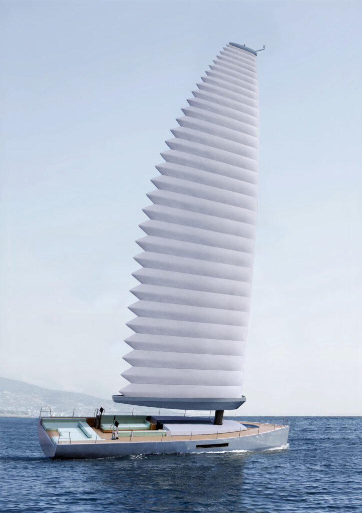 Michelin unveils AQUA, a 60-foot eco-friendly yacht with a retractable inflatable wingsail that cuts fuel use, blending luxury design with sustainable innovation.