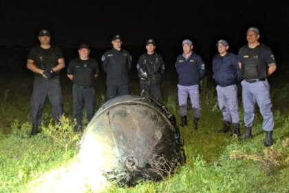 A bizarre hairy cylinder fell from the sky onto a farm in Argentina sparking speculation it could be space junk as baffled officials investigate the mysterious object.