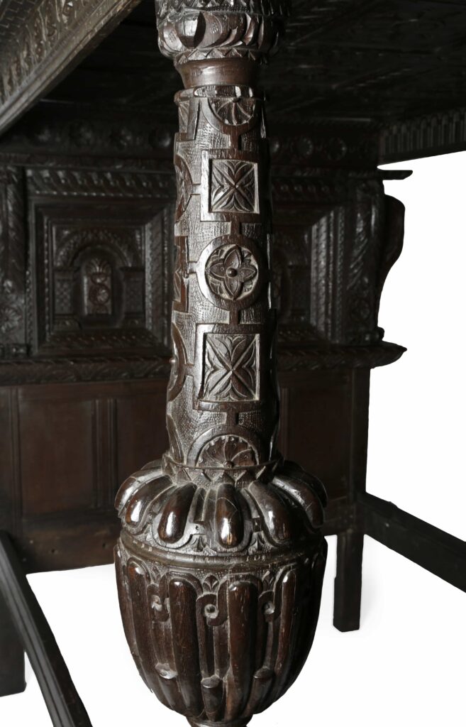 A rare Elizabethan four poster bed dating back 445 years to around 1580 and once housed at Godolphin House is set for auction with an estimate of up to £30,000.