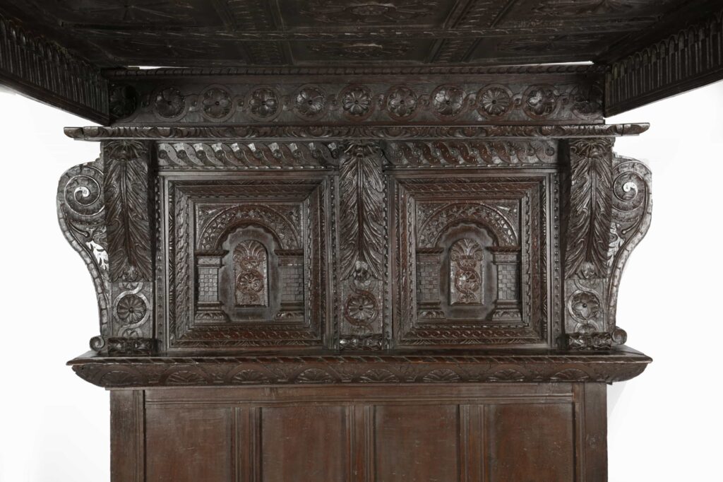 A rare Elizabethan four poster bed dating back 445 years to around 1580 and once housed at Godolphin House is set for auction with an estimate of up to £30,000.