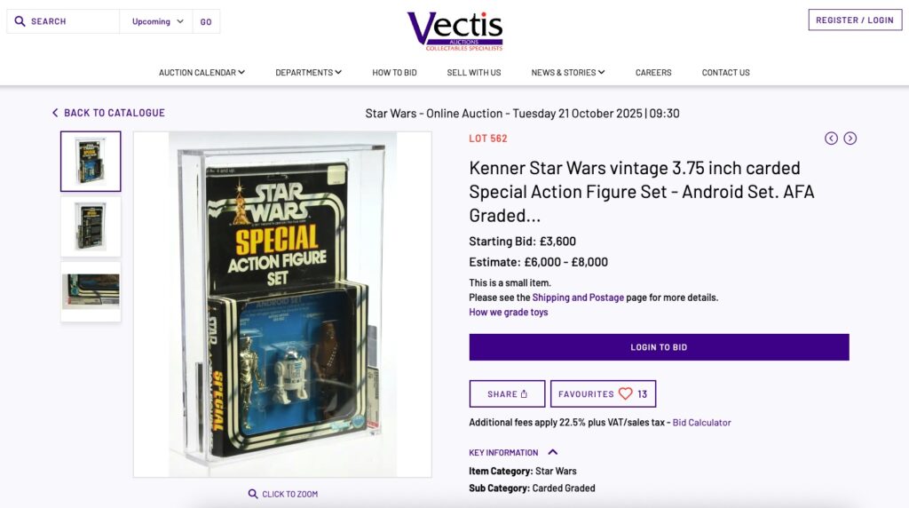 Rare Star Wars toys including a £10k Jawa figure and vintage sets go under the hammer in a £200k auction attracting global collectors in Stockton-On-Tees this October.