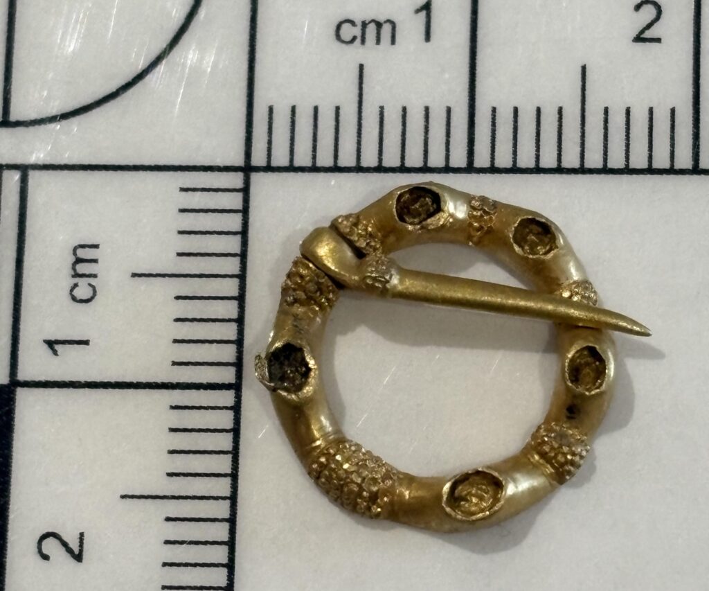 Amateur metal detectorist stumbles on 700 year old gold brooch near Skegness - rare 13th century treasure declared priceless find of a lifetime after stunning discovery.