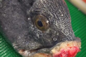 Deep sea fisherman Roman Fedortsov stuns followers with a bizarre catch showing a fish with a strange mouth growth as fans joke about botched lips and cosmetic fillers.