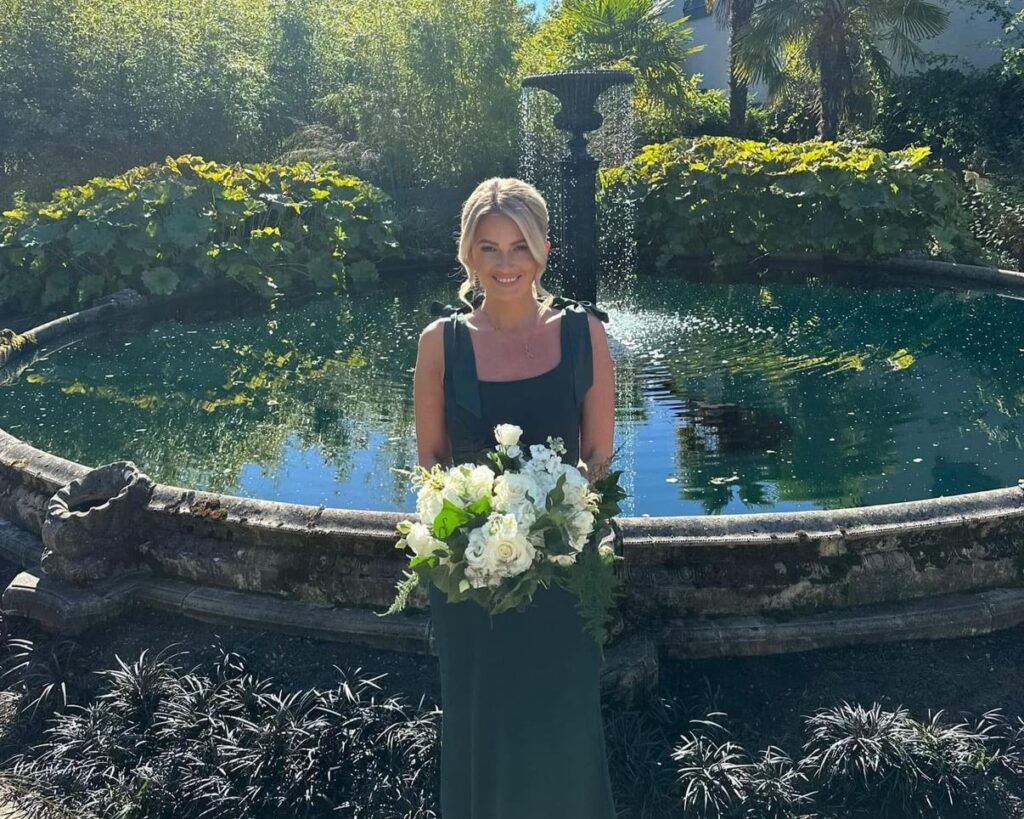 Kayleigh Young, 34, has been a bridesmaid nine times since age five - spending £5,000 on weddings and earning the nickname real-life 27 Dresses while still single herself.