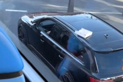 TV wine expert Luca Dusi spotted driving with wife’s birthday cake on car roof - Sunday Brunch star laughs off near disaster as pastry miraculously survives journey.
