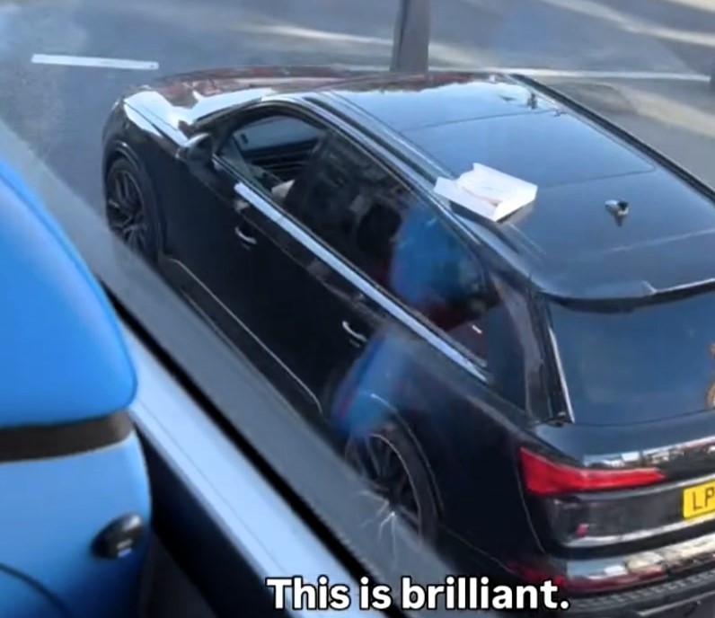 TV wine expert Luca Dusi spotted driving with wife’s birthday cake on car roof - Sunday Brunch star laughs off near disaster as pastry miraculously survives journey.