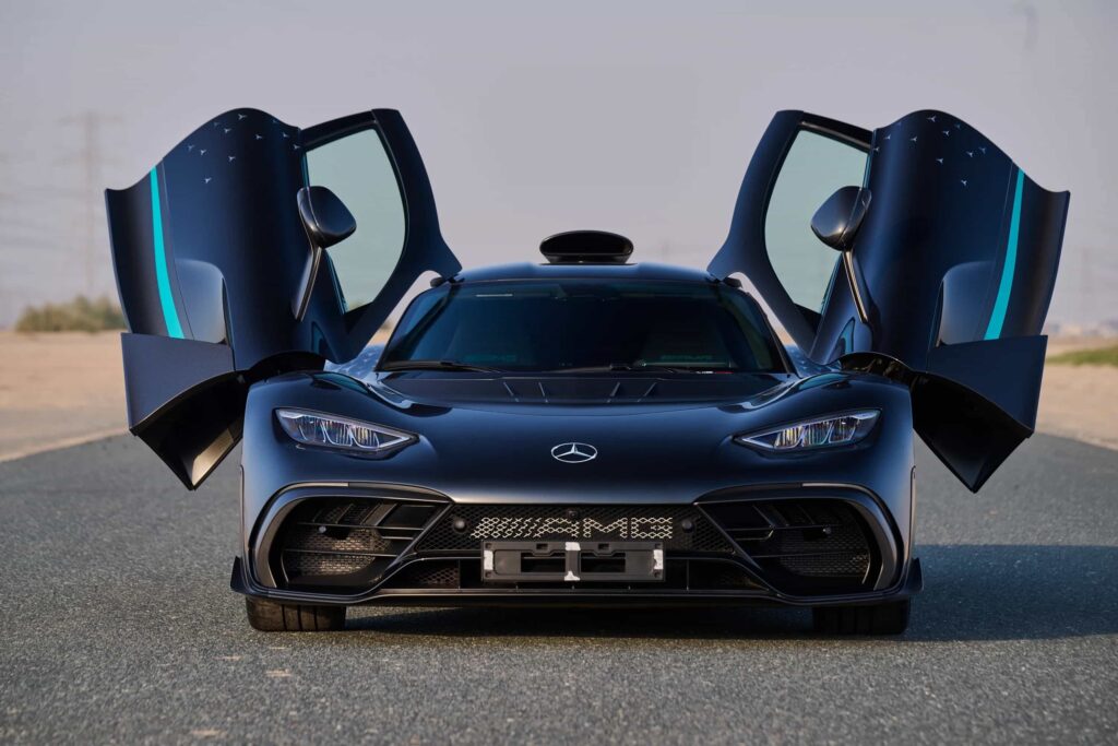 A rare 2024 Mercedes AMG ONE hypercar with just 61 miles on the clock and over 1,000hp is heading to auction in Dubai boasting F1 tech and a 218mph top speed.