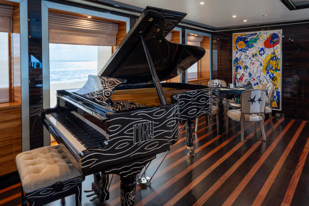 The 82m Oceanco Alfa Nero megayacht returns to market for £76.3m after a lavish refit, boasting an infinity pool, glass lift, spa suites, cinema and luxury water toys.