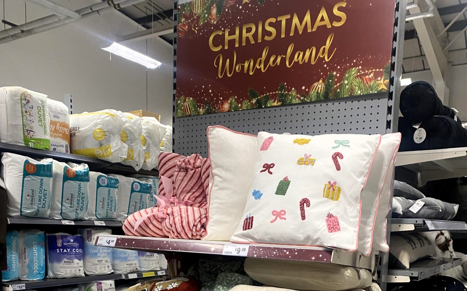 The Range sparks festive frenzy by rolling out Christmas Wonderland products 118 days early with decorations, cushions and quirky Santa sausage dogs on sale in London.