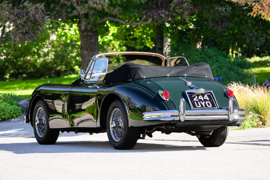 A beautifully restored 1959 Jaguar XK150 SE DHC with just 49k miles is set to fetch £85,000 at auction, showcasing timeless design, power and collector appeal.