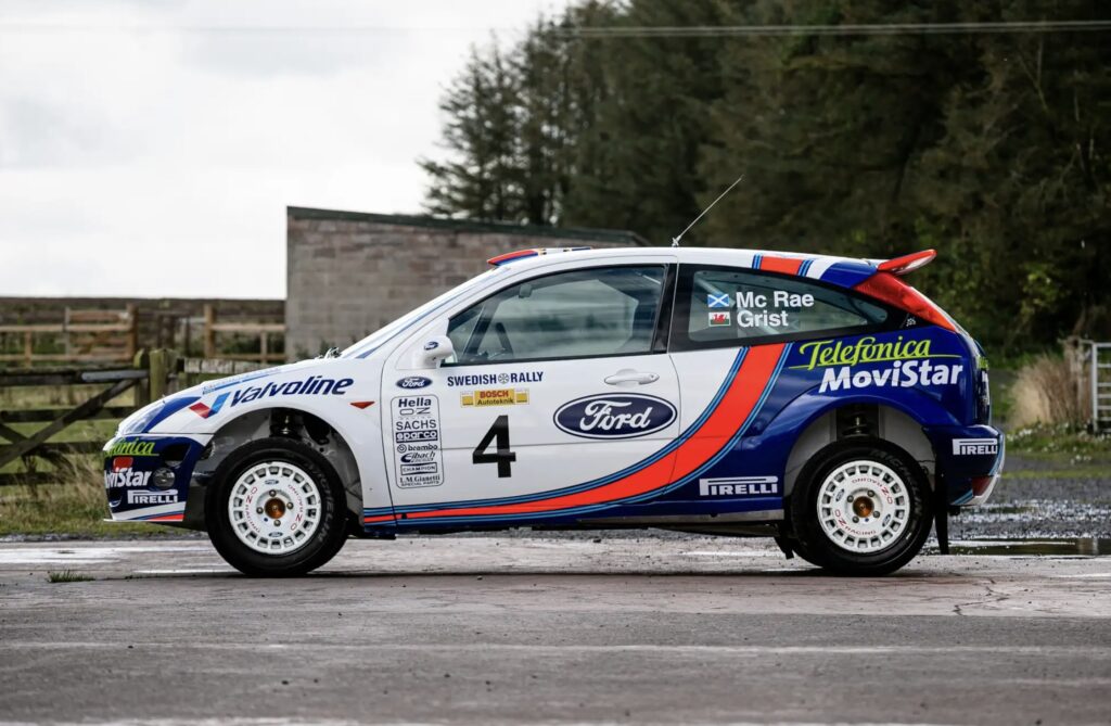 Colin McRae’s ex rally Ford Focus is up for auction at £420,000 with iconic WRC history including wins, legendary drives, and a recent full engine rebuild.