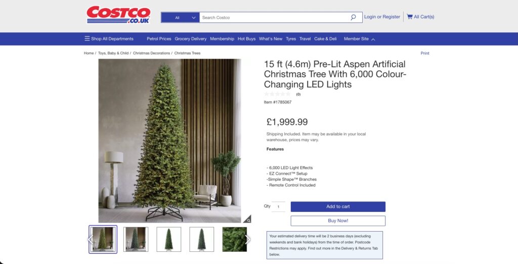 Shoppers are shocked as Costco rolls out its Christmas range 11 weeks early - with prices soaring up to £1,999.99 for a 15ft pre-lit tree and £399.99 for a giant Nutcracker.