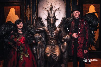 Couples can now marry before a giant demon at The Satanic Temple in Salem with weddings led by a minister of Satan and vows exchanged in front of the horned idol Baphomet.