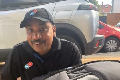 Hungover nurse Lauren Way shouted “Domino-hoo-hoo” at her delivery driver as a dare - and was left in stitches when he hilariously shouted it back in a viral moment.