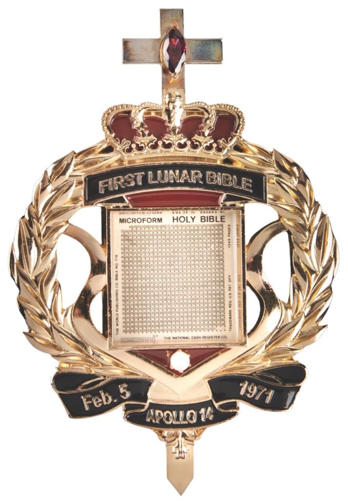 A US flag flown to the Moon on Apollo 11 is up for auction with astronaut memorabilia - including a Lunar Bible and meteorite fragments - in RR Auction’s space sale.