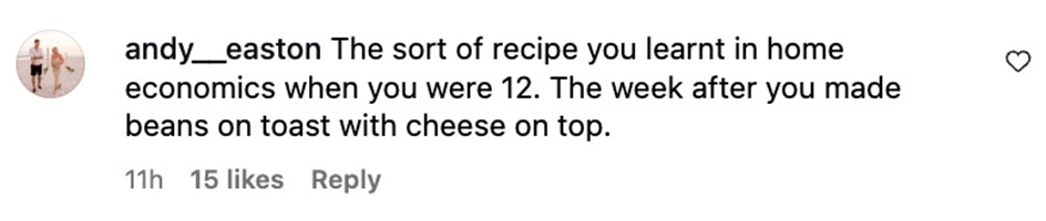 Social media comment on the post of Gregg Wallace has been mocked after sharing a simple pasta recipe with tomato sauce and Parmesan as critics compared it to student food or a school home economics dish.