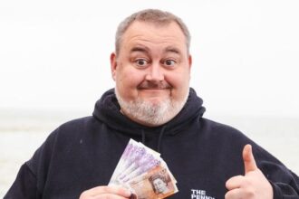 A savvy dad revealed how he preps Christmas dinner nearly a year early saving 75 percent by stocking up on yellow sticker deals turkeys and desserts months in advance.