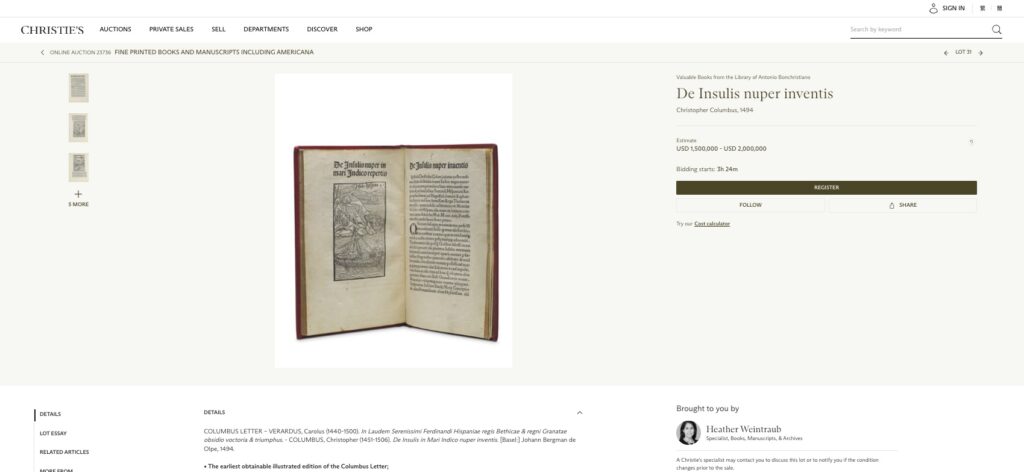 Rare first editions of Jane Austen classics including Pride and Prejudice are up for auction at Christie’s New York alongside works by Columbus and Marco Polo.