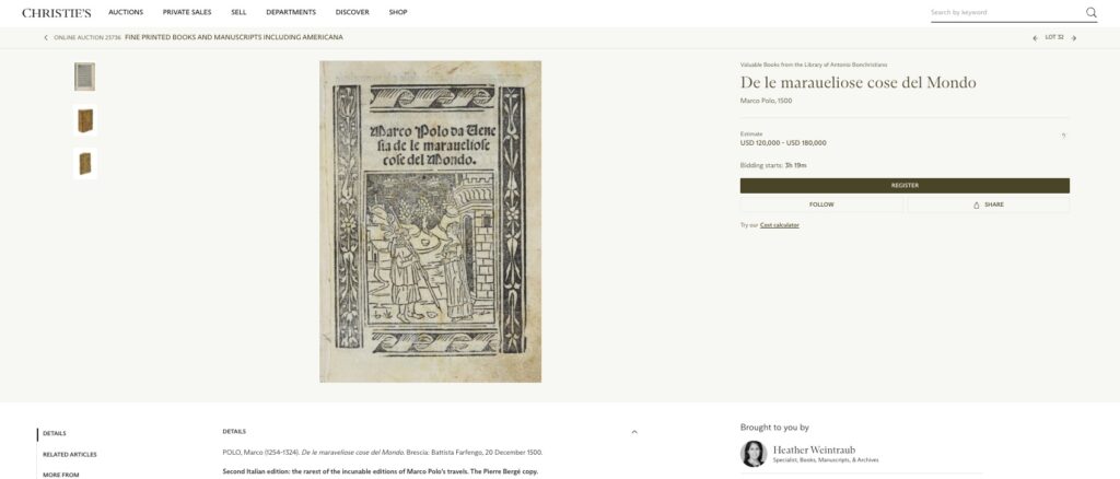 Rare first editions of Jane Austen classics including Pride and Prejudice are up for auction at Christie’s New York alongside works by Columbus and Marco Polo.