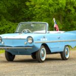 A rare 1965 Amphicar 770 that drives on land and sails on water is up for sale for £45,000, reaching 70mph on roads and 7mph at sea, just like a James Bond car.
