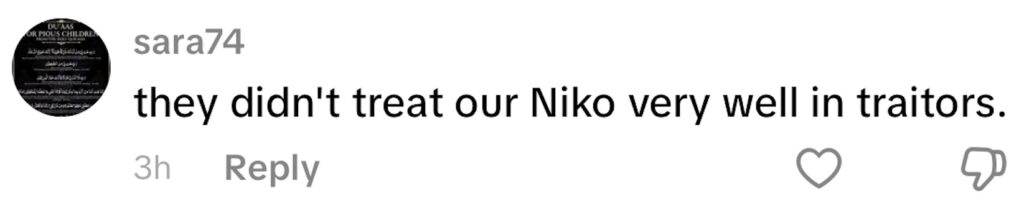 Social media comment on the post of YouTuber Niko Omilana has laughed off being left out on Celebrity Traitors, turning his awkward castle experience into a comedy skit after being the second contestant banished.