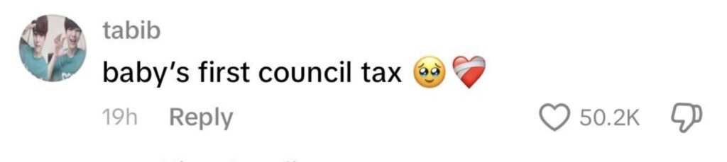 Social media comment on the post of Love Island winner Toni Laites was left baffled after receiving a £1,200 council tax bill just days after moving to the UK, joking she had no idea what the charge was for.