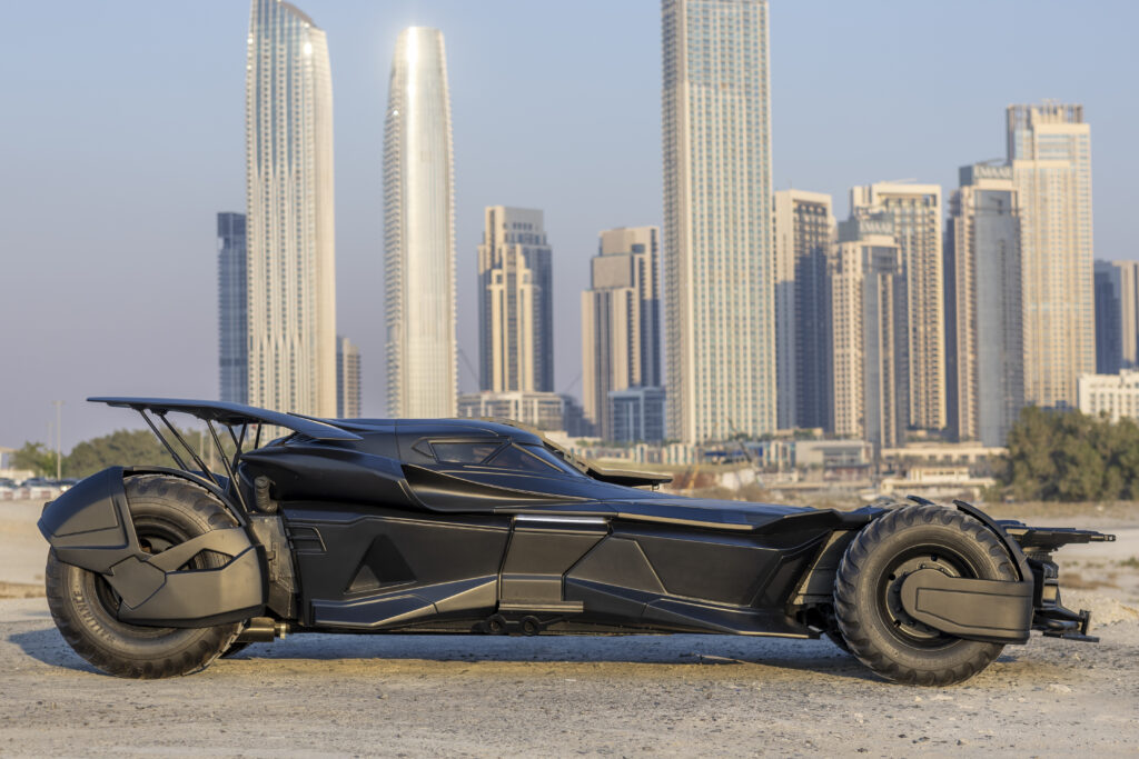 A custom Mercedes-Benz CL 55 AMG turned Batmobile with 600 horsepower and Gotham flair is up for grabs in Dubai for £18,000 after costing £217,000 to build.