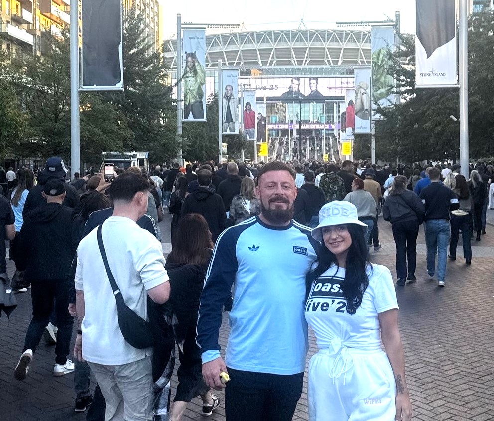 Oasis superfan newlyweds Laura and Levi Millan tied the knot then rushed to Wembley for the band’s reunion gig - calling their £250 ticket wedding day the best of their lives.