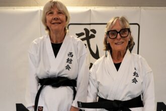 Two women, both aged 79, have earned their black belts in karate after just five years of training. Beryl Bellamy and Susie McPherson from Somerset passed a gruelling six-hour grading at Nishikan Martial Arts in Wincanton.