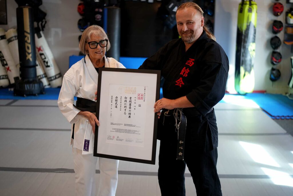 Two women, both aged 79, have earned their black belts in karate after just five years of training. Beryl Bellamy and Susie McPherson from Somerset passed a gruelling six-hour grading at Nishikan Martial Arts in Wincanton.