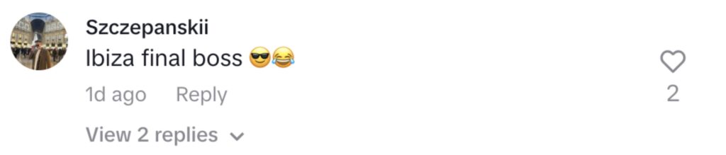 Social media comment on the post of A TikToker went viral in Ibiza after belly flopping into a flooded street and pretending to swim as heavy rain left roads waterlogged and crews battled to clear the damage.