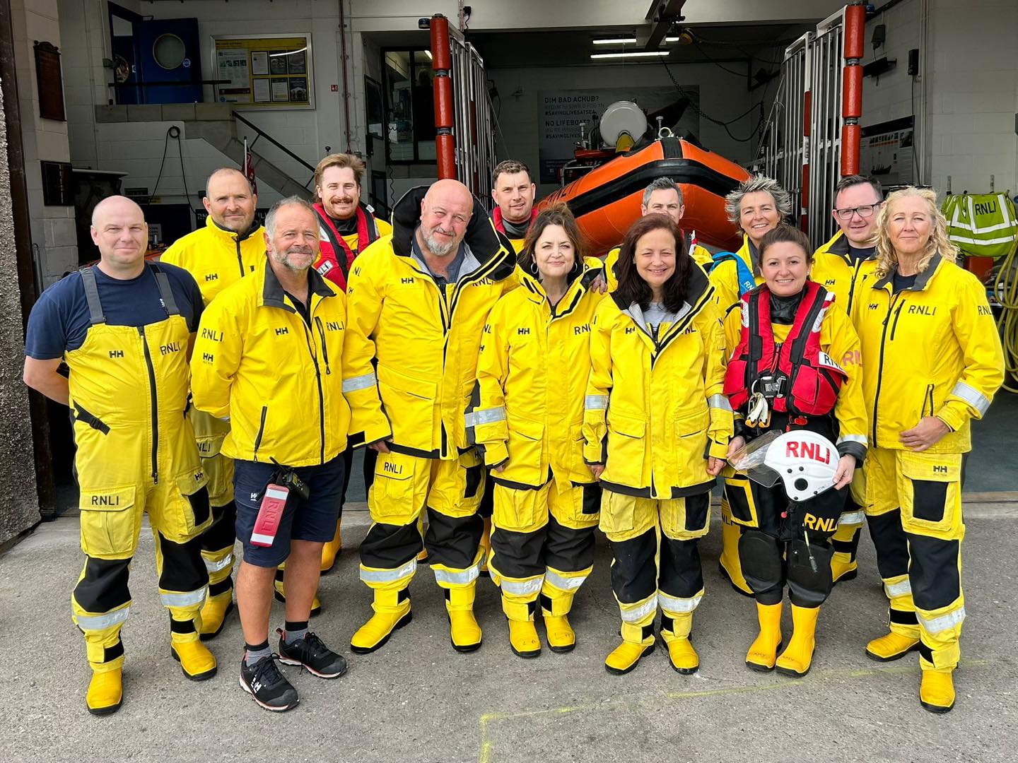 Gavin and Stacey star Ruth Jones delighted RNLI volunteers with a surprise visit to Porthcawl lifeboat station posing for photos and giving crews a proper tidy morale boost.