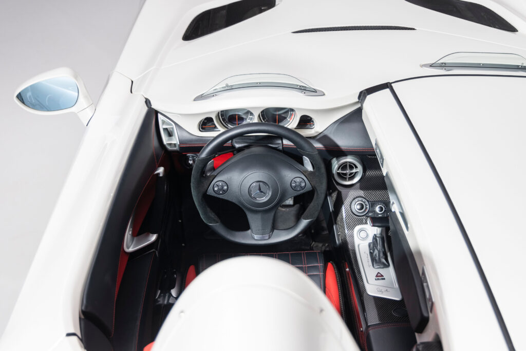 A rare 2010 Mercedes-Benz SLR McLaren Stirling Moss edition, one of just 75 made and driven only 37 miles, is up for sale at £3.5 million through RM Sotheby’s.