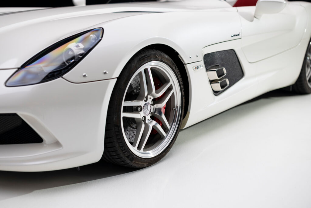 A rare 2010 Mercedes-Benz SLR McLaren Stirling Moss edition, one of just 75 made and driven only 37 miles, is up for sale at £3.5 million through RM Sotheby’s.