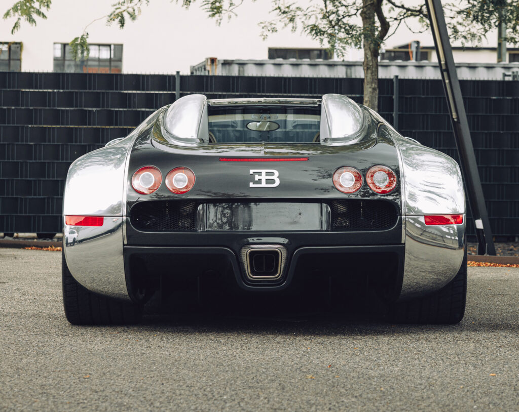A rare 2008 Bugatti Veyron Pur Sang with mirror-polished aluminium body and 252mph top speed is set for auction at £1.9m, offering pure artistry and performance.