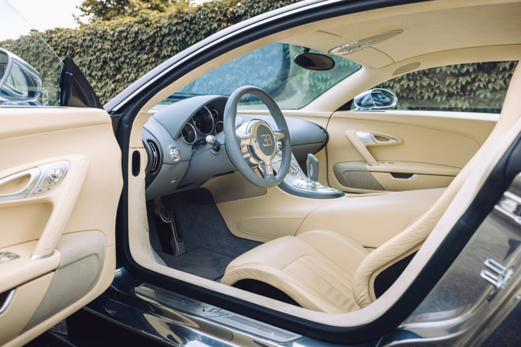 A rare 2008 Bugatti Veyron Pur Sang with mirror-polished aluminium body and 252mph top speed is set for auction at £1.9m, offering pure artistry and performance.