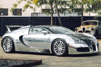 A rare 2008 Bugatti Veyron Pur Sang with mirror-polished aluminium body and 252mph top speed is set for auction at £1.9m, offering pure artistry and performance.